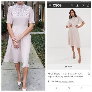 Asos design midi dress Light Pink Size 6